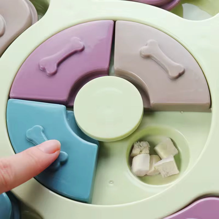 Interactive Slow Feed Dog Puzzle Toy Bowl