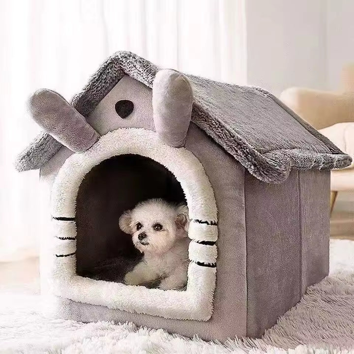 Cozy All Season Dog House Bed