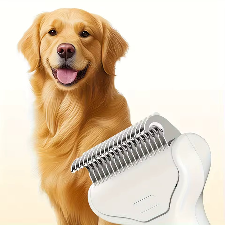 Curved Stainless Steel Dog Deshedding Brush