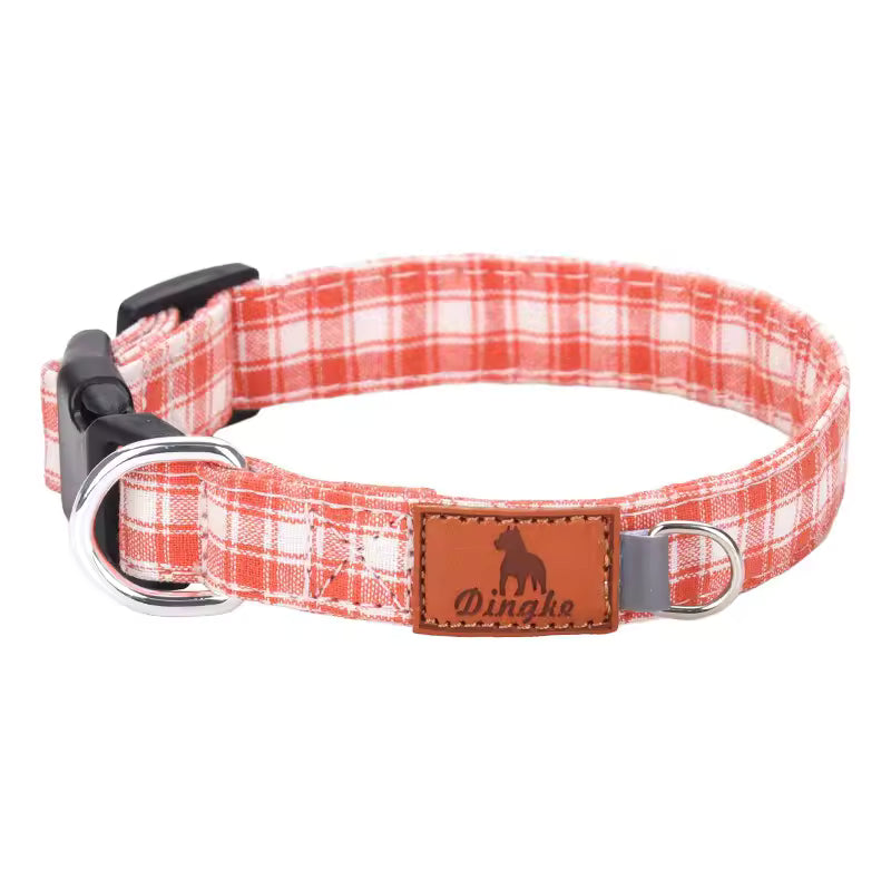 Plaid Adjustable Dog Collar