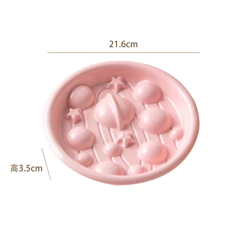 Slow Feed Elevated Ceramic Dog Bowl