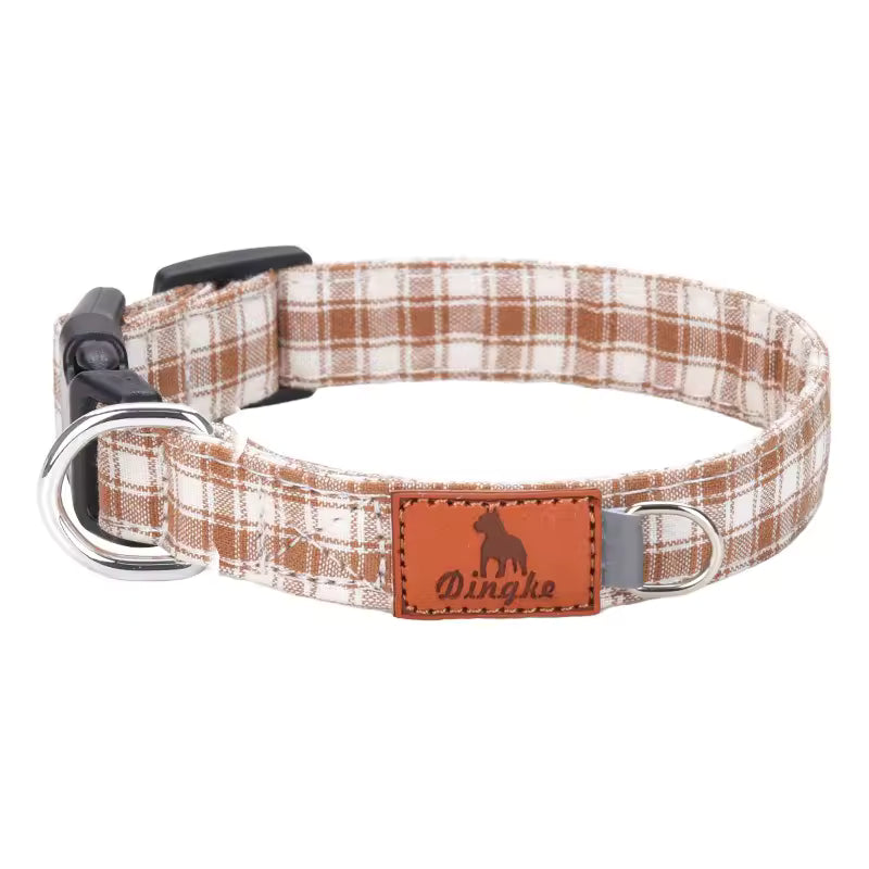 Plaid Adjustable Dog Collar