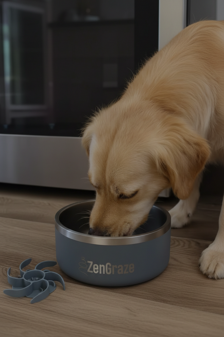 Slow Feeder Dog Bowl with Lick Mat Lid