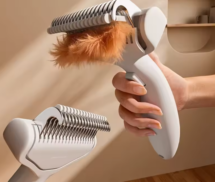 Curved Stainless Steel Dog Deshedding Brush